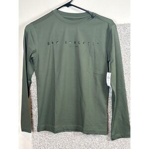 GAP Athletic EST 1969 Long Sleeve Athletic T Shirt Top Kids Olive Green Large 10
